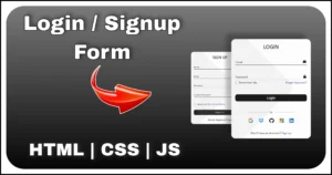 Animated Login Signup form using HTML CSS JS