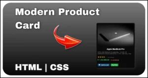 Modern product card UI with price, star rating and buttons