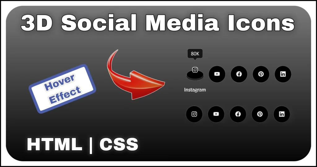3D Social Media Icons using CSS