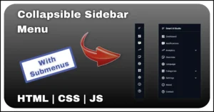 Collapsible Sidebar Navigation Menu using JavaScript