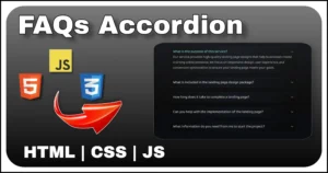Custom FAQ Accordion using HTML CSS JS