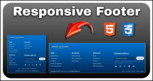 Responsive footer with multiple sections using html and css