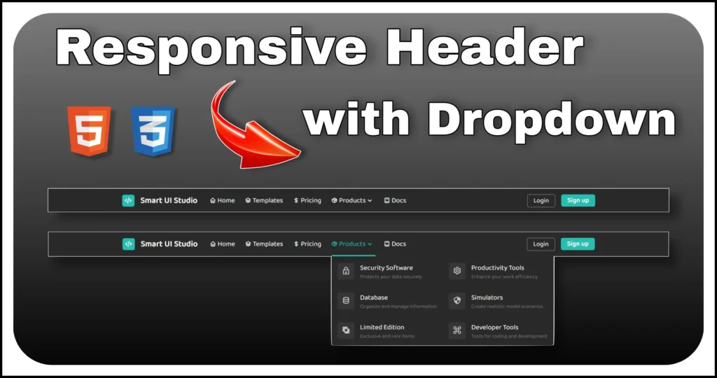Responsive Header with dropdown menu using html css