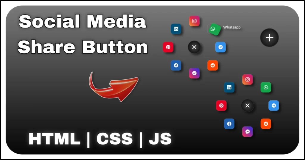 Circular Animated social media share menu using html css js