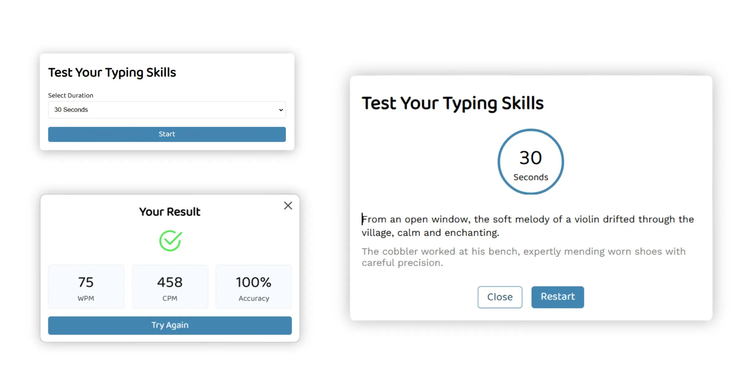 Typing Speed Test Project using HTML CSS JavaScript
